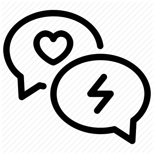 Chat, Fight, Hate, Heart, Love, Message, Online Icon