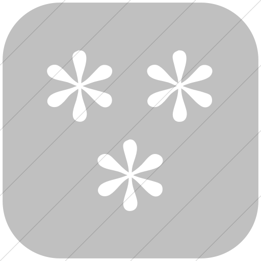 Flat Rounded Square White On Silver Classica Three