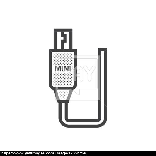Mini Hdmi Adapter Icon Dotted Style Vector