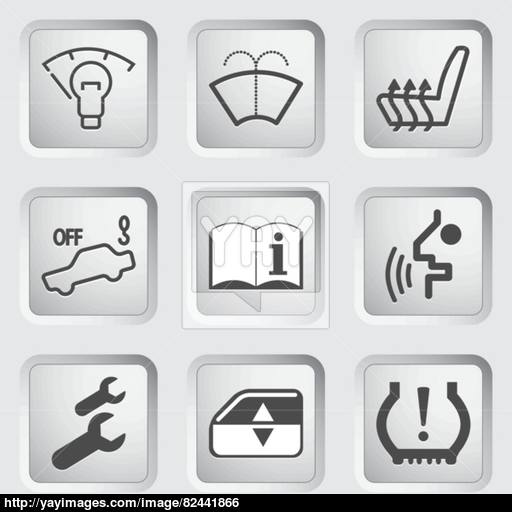 Car Dashboard Icons Vector