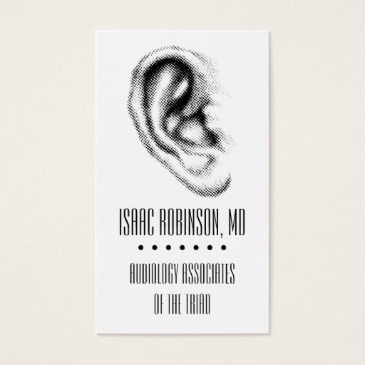 Halftone Ear Hearing Aid Business Card Audiologist Business