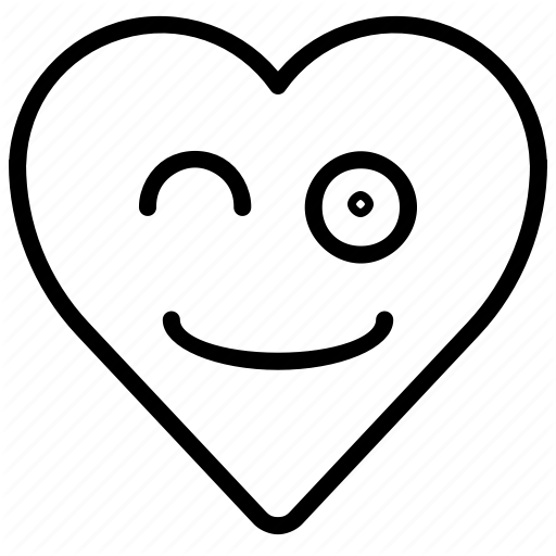 Emoji, Emotion, Happy, Heart, Smile, Wink Icon