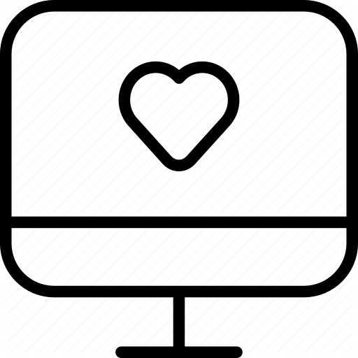 Computer, Favorite, Heart, Love, Mac, Monitor, Valentines Day Icon