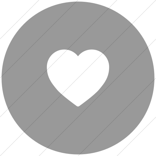 Flat Circle White On Light Gray Foundation Heart Icon