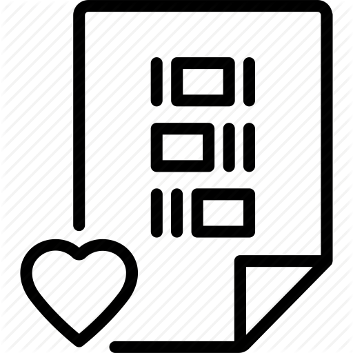 Coding, Document, File, Format, Heart, Type Icon