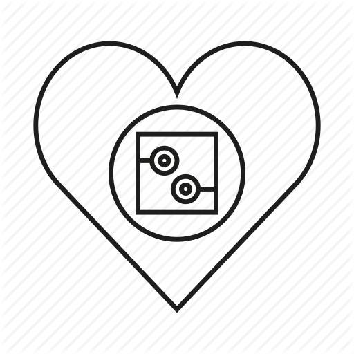 Android, Chip, Cybernetics, Heart, Humanoid, Love, Robotics Icon