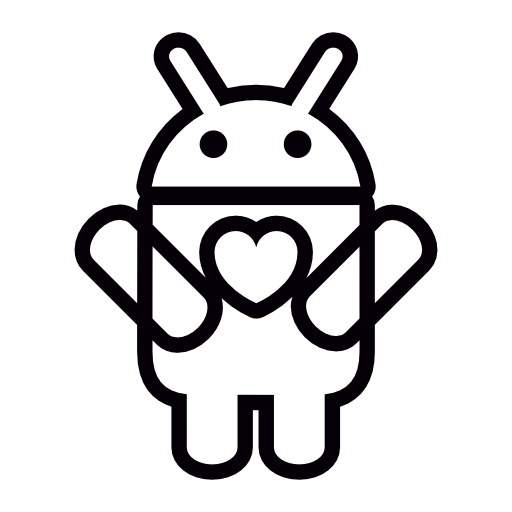 Android, With, Heart Icon Free Of Android Collection Outline Icons