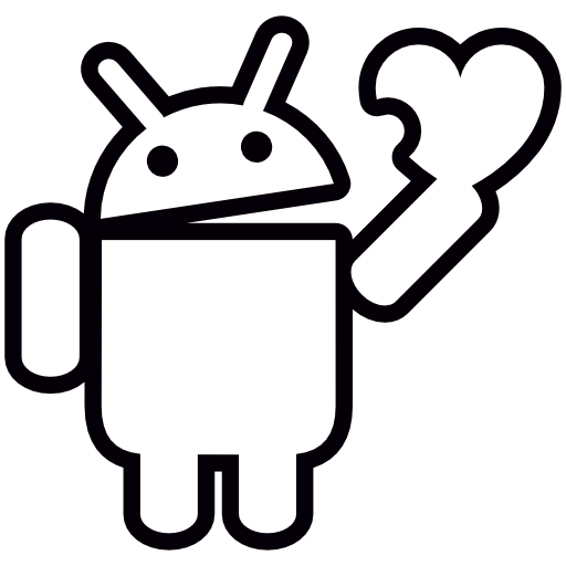 Android, Holding, Heart Icon Free Of Android Collection Outline