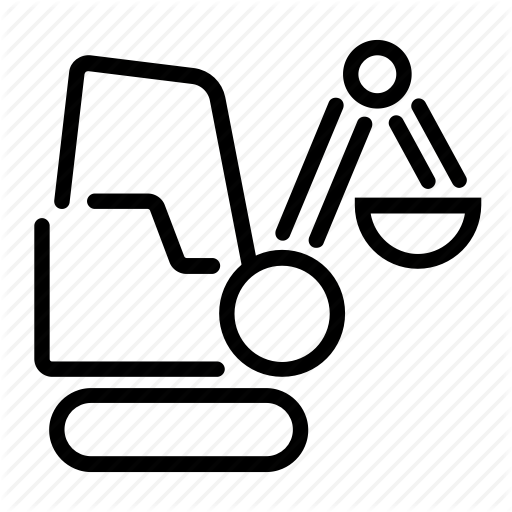 Construction, Digger, Duty, Excavator, Heavy, Machine Icon