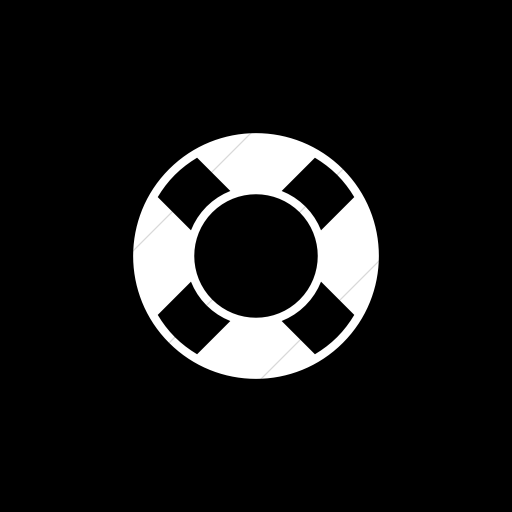 Flat Square White On Black Raphael Help Icon