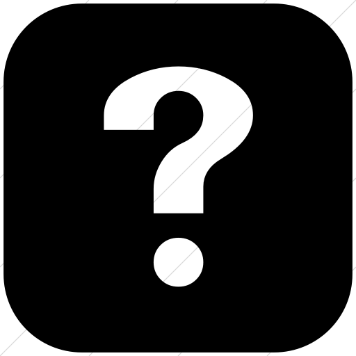 Flat Rounded Square White On Black Classica Question