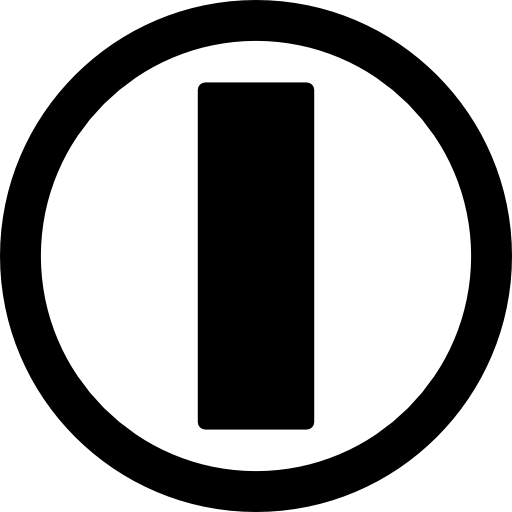 On Power Circular Symbol With A Bar Inside Icons Free Download