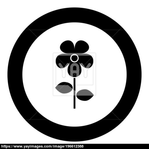 Flower Icon Black Color In Circle Vector