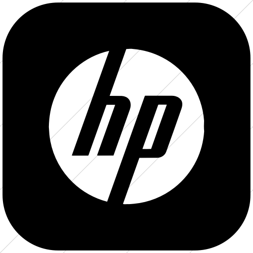 Flat Rounded Square White On Black Raphael Hp Icon