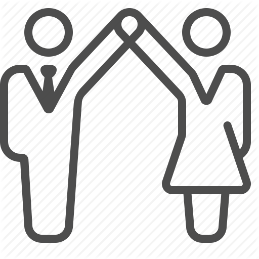 High Five, Holding Hands, Man, People, Salute, Success, Woman Icon