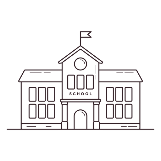 Classical School Building Stroke Icon