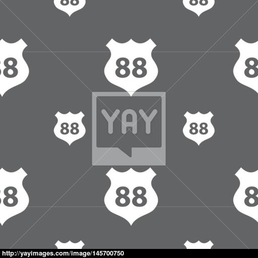 Route Highway Icon Sign Seamless Pattern On A Gray Background