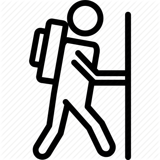 Hike, Hiking, Mountain, Tourist Icon Icon