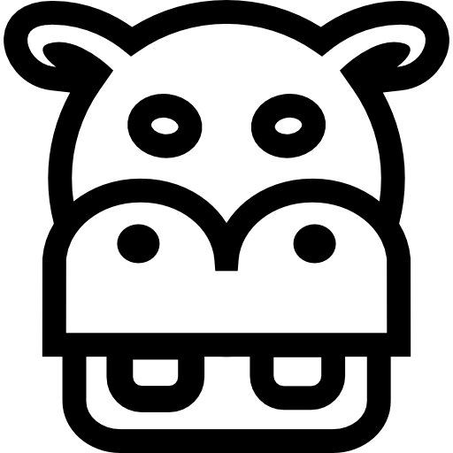 Hippo Head Outline From Frontal View Icons Free Download