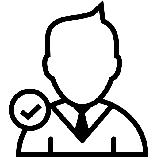 Young Businessman Close Up With Verification Mark Symbol As