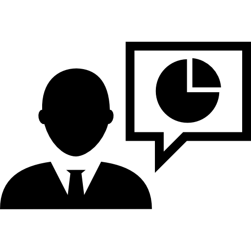 Businessman Talking About Stocks Percentage Icons Free Download