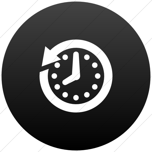 Flat Circle White On Black Gradient Raphael Clock