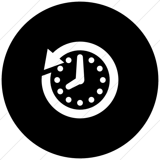 Flat Circle White On Black Raphael Clock History Icon