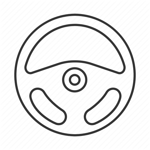 Car Vehicle Or Automobile Steering Wheel Icon Or Symbol Vector