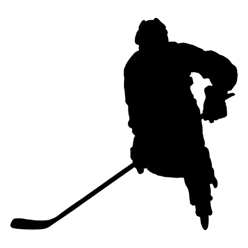 Hockey Player Stickhandling Silhouette