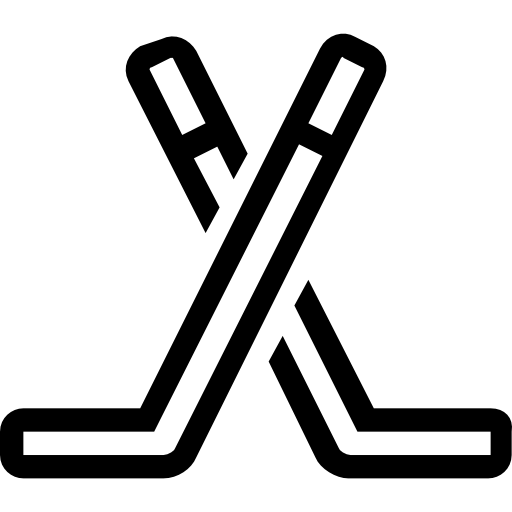 Two Hockey Sticks Outline