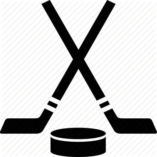 Cool Puck And Hockey Stick Icon