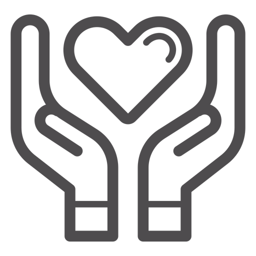 Hands Holding Heart Stroke Icon
