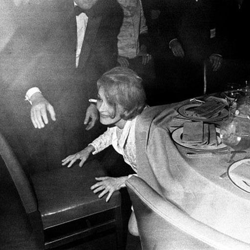 Marlene Dietrich, Opening Night Party, Hiding From Photographers