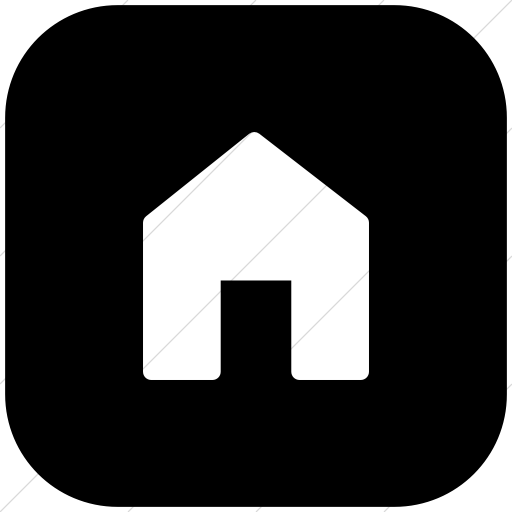 Flat Rounded Square White On Black Foundation Home Icon