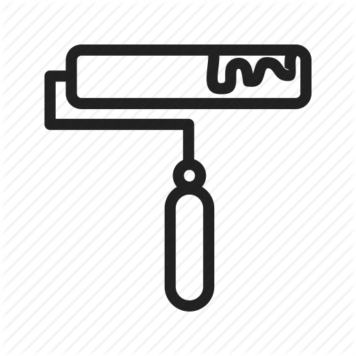 Color, Decorating, Home, Paint, Red, Roller, Wall Icon