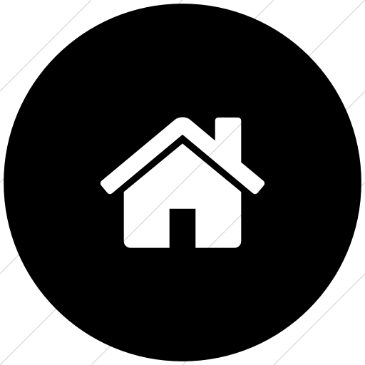 Flat Circle White On Black Bootstrap Font Awesome Home Icon