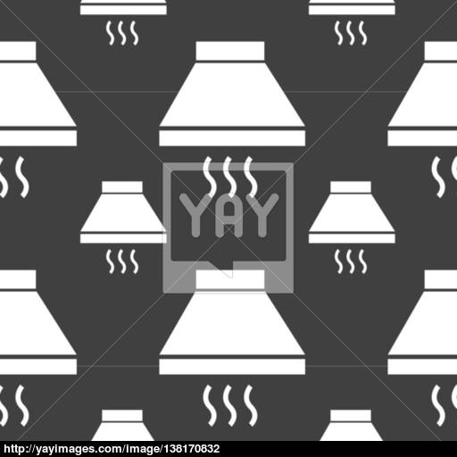 Kitchen Hood Icon Sign Seamless Pattern On A Gray Background