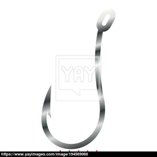 Fish Hook Icon Illustration Color Fill Style Vector