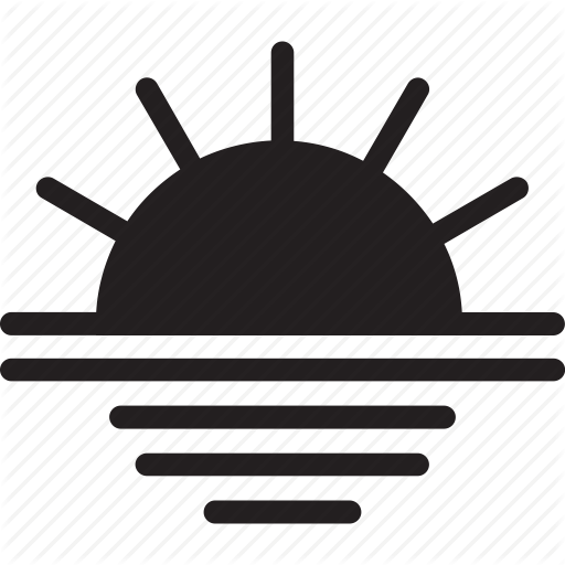 Horizon, Sea, Sun, Sunrise, Sunset Icon