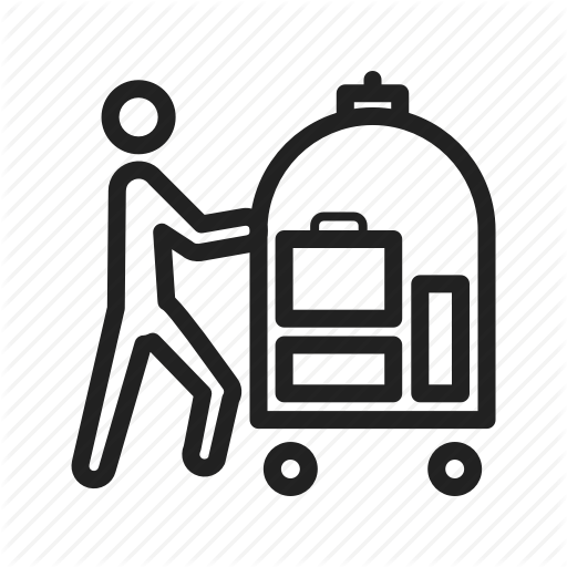 Bellhop, Cart, Doorman, Hospitality, Hotel, Luggage, Service Icon