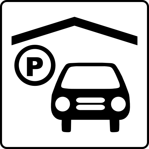 Hotel Icon Has Indoor Parking Clipart
