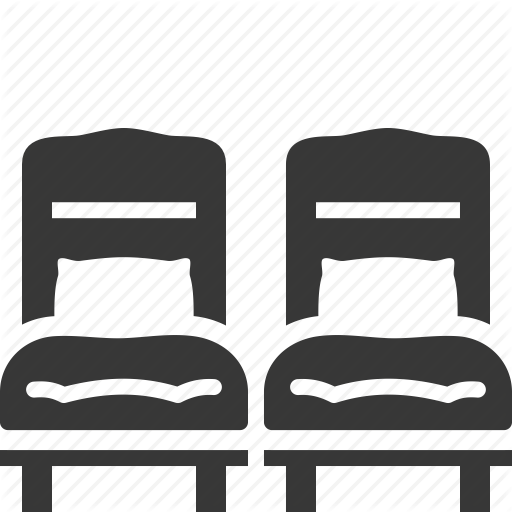 Hotel Room, Twin Bed Icon