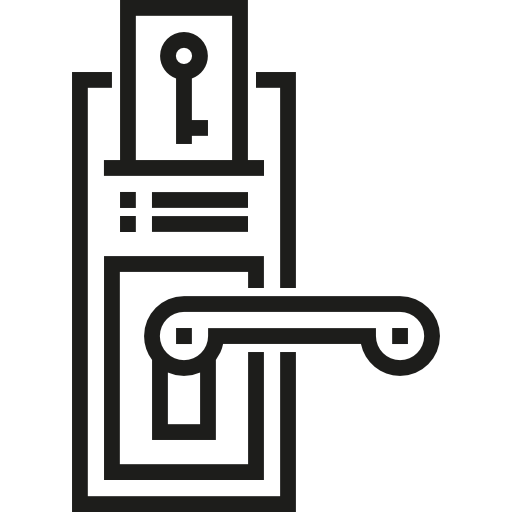 Security, Access, Hotel, Room, Doors, Door Key, Doorknob Icon