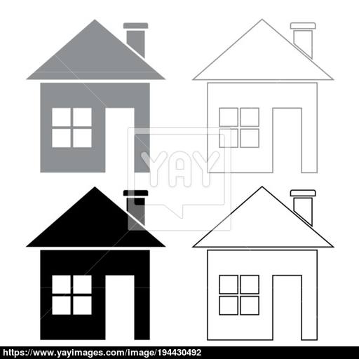House Icon Illustration Grey And Black Color Vector