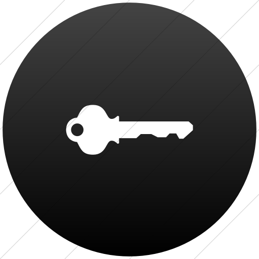 Flat Circle White On Black Gradient Classica House Key Icon