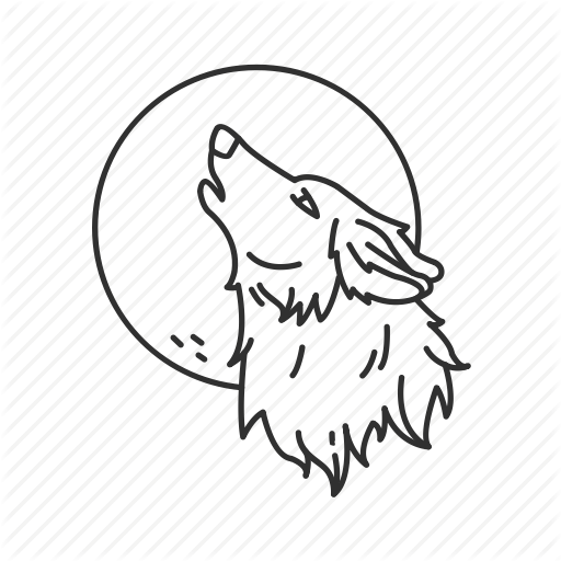 Full Moon, Halloween, Howling, Werewolf, Wolf Icon