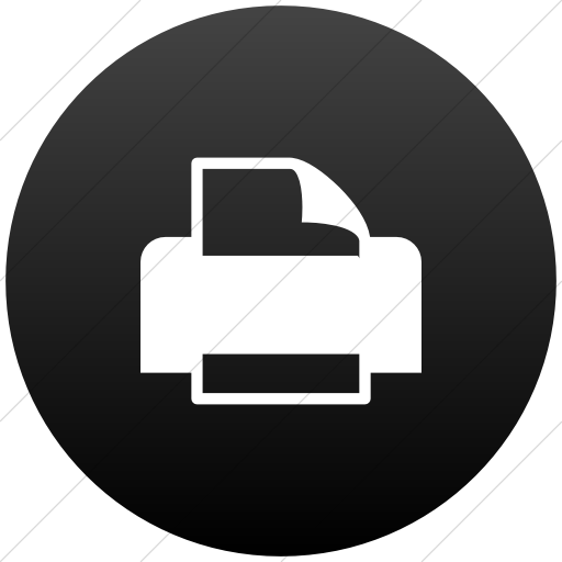 Flat Circle White On Black Gradient Raphael Printer Icon