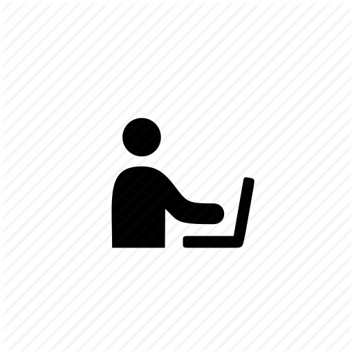 Computer, Human, Laptop, Working Icon
