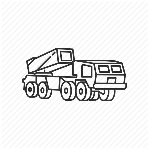 Army, Military, Missle, Mslr, Rocket, Truck, Vehicle Icon