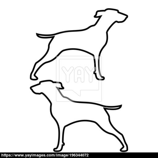 Hunter Dog Or Gundog Icon Black Color Illustration Flat Style